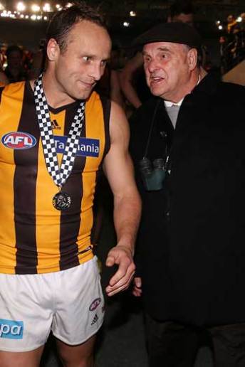 Ian Dicker and Brad Sewell enjoy a win. Photo: Getty