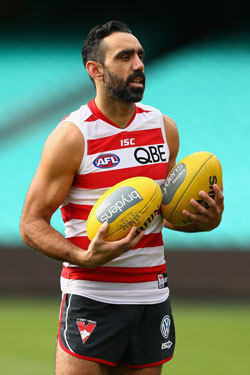 Goodes at training last week. Photo: Getty