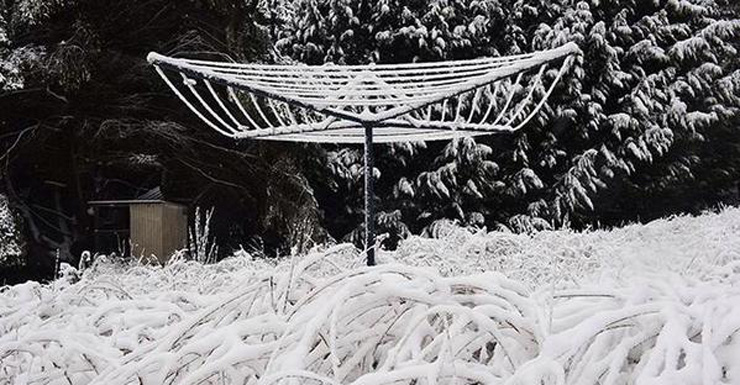 A frosty washing line in Orange, NSW.