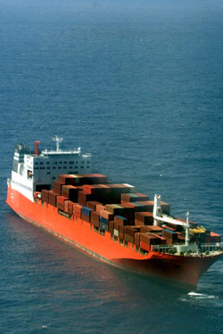 A ship banned from entering Australia for carrying illegal asylum seekers. Photo: AAP