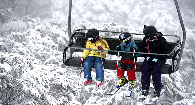 Skiers at Falls Creel