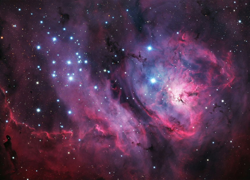 Situated some 5,000 light years away, the stellar nursery of the Lagoon Nebula lies in the constellation of Sagittarius