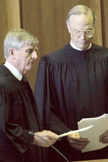 Dyson Heydon at his appointment to the High Court in 2003. Photo: AAP