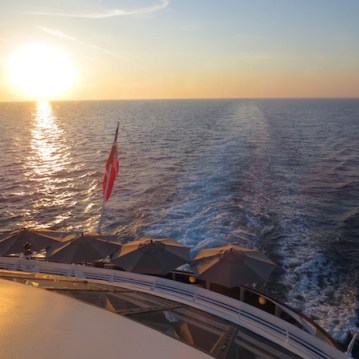 The view from the on-board restaurant.