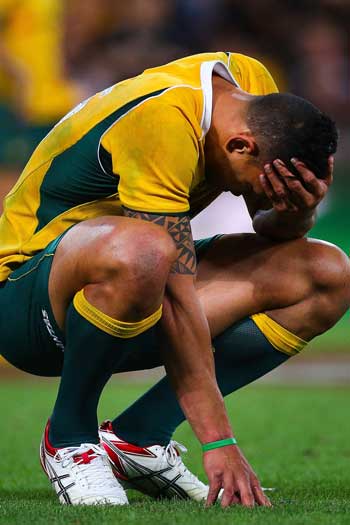 Israel Folau feels the pain of last year's loss. Photo: Getty
