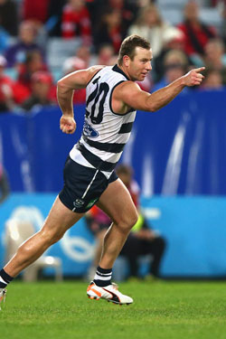 The mercurial Steve Johnson celebrates a goal. Photo: Getty