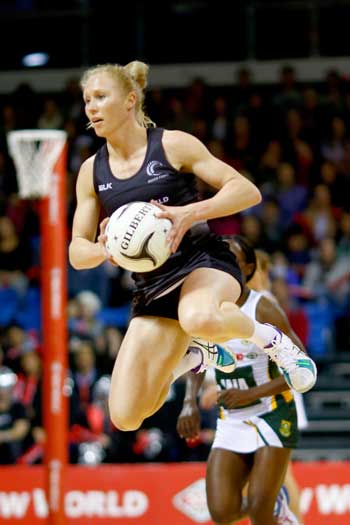 Silver Ferns jack-in-the-box Laura Langman. Photo: Getty