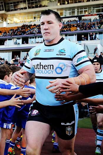 Sharks skipper Paul Gallen wasn't happy about taking his suspension, but he seems to have put the affair behind him. Photo: Getty