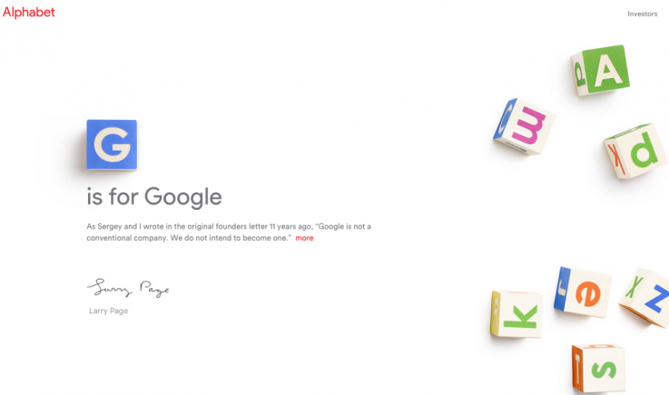 The blog post was housed at the address "abc.xyz"