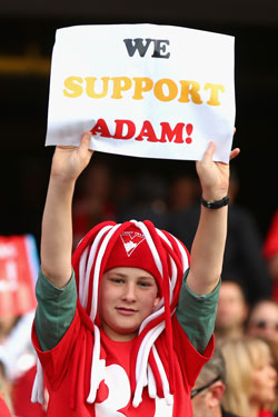 The support for Goodes was in doubt. Photo: Getty