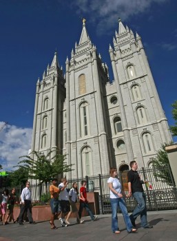 The Mormon Temple in Salt Lake City where most of the church's following are from. Photo: Getty