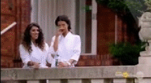 Jasmin and Emily watch Heather get cosy with Sam.