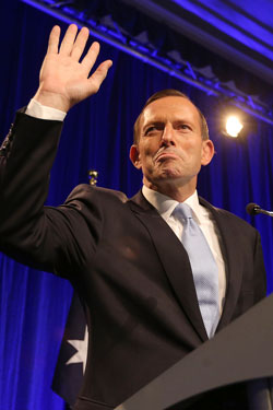Mr Abbott after being elected as PM in 2013. Photo: Getty