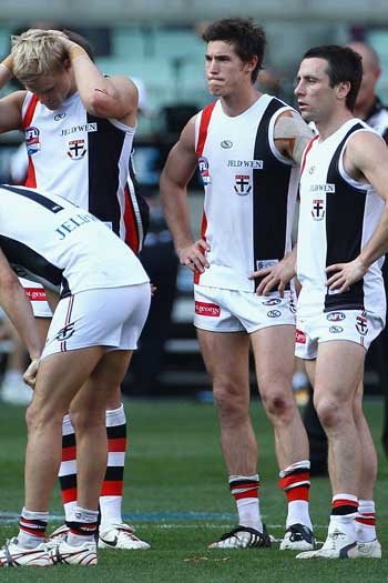 St Kilda came within a whisker of winning premierships in both 2009 and 2010. Photo: Getty