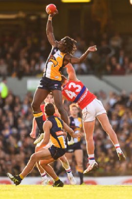 Naitanui's agility will test the Hawks. Photo: Getty
