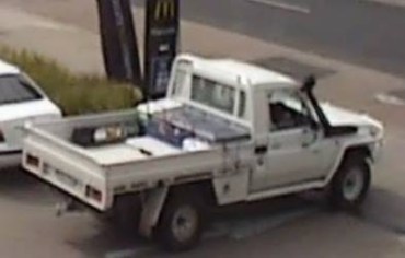 The white Landcruiser ute the Stoccos are believed to be using. Photo: AAP
