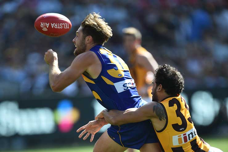 Was it a handball? It doesn't matter now. Photo: AAP