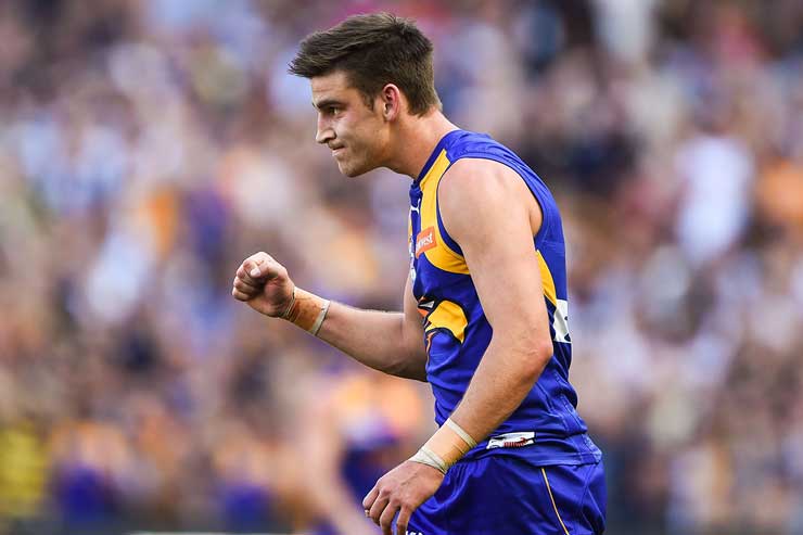 Elliot Yeo kicked truly after the half-time siren. Photo: Getty