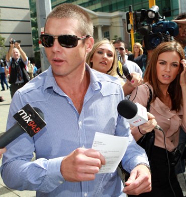 Cousins leaves Perth Magistrates Court on April 2, 2012, after he was arrested on drug charges at Esperance Airport. 