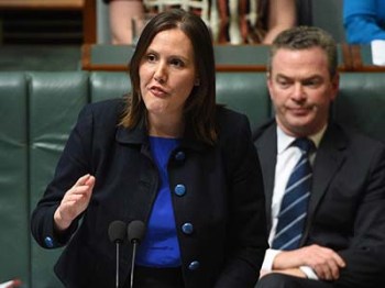 Federal Minister for Small Business Kelly O'ÄôDwyer during Question Time at Parliament House in Canberra on Monday, Oct. 12, 2015. (AAP Image/Mick Tsikas) NO ARCHIVING