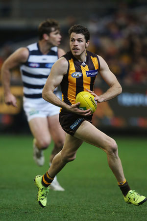 Smith's run and carry is crucial for the Hawks. Photo: Getty