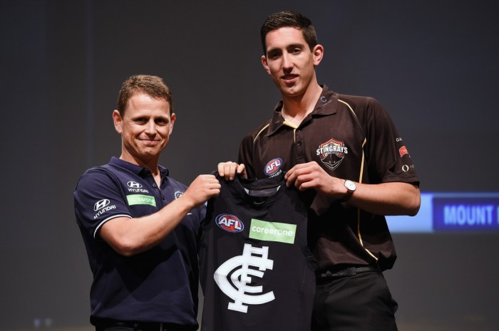 Numero uno: Top dog in the 2015 AFL Draft Jacob Weitering. Photo: Getty