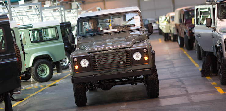 Production Of Land Rover Defenders At Tata Motors Ltd.'s Jaguar Land Rover Vehicle Manufacturing Plant
