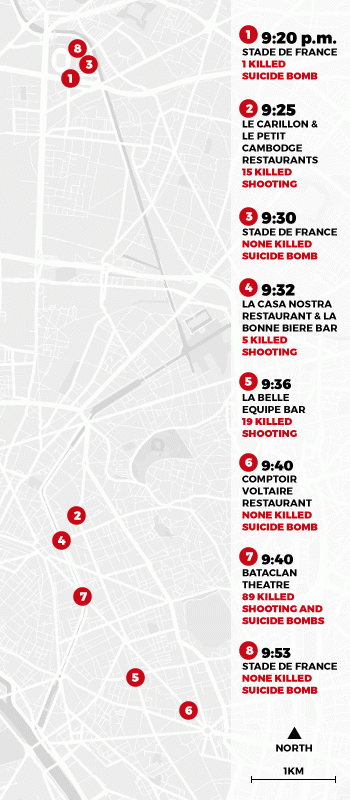 paris attack map