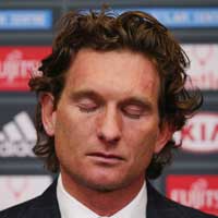 The strain eventually became too much for James Hird. Photo: Getty