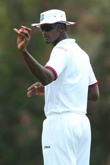 At 201cm, Jason Holder has a Curtly Ambrose-like presence about him. Photo: Getty