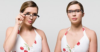 Woman wearing glasses