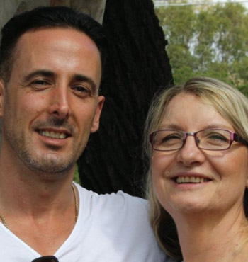 Michael, who spent 16 years addicted to heroin, with Odyssey House admissions and intake coordinator Kate Taylor.
