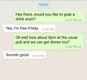 The responses in white a short and painfully full stopped. 