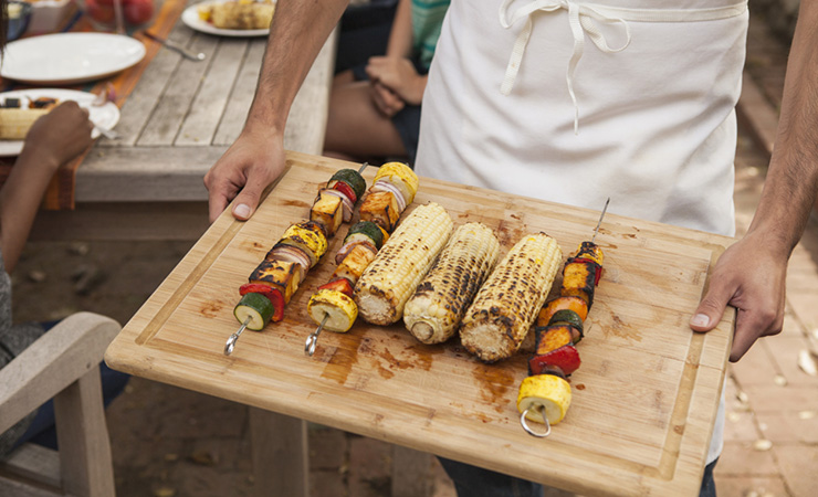 Vegetable skewers are a healthy and delicious Australia Day snack. Photo: Getty