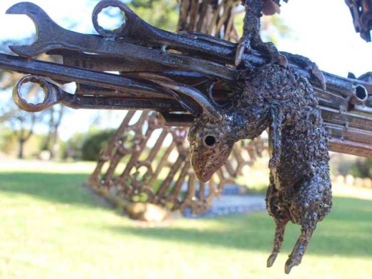 The Spanner Man won't sell any of his works and most have stayed in his front garden. Photo: Emily Stewart