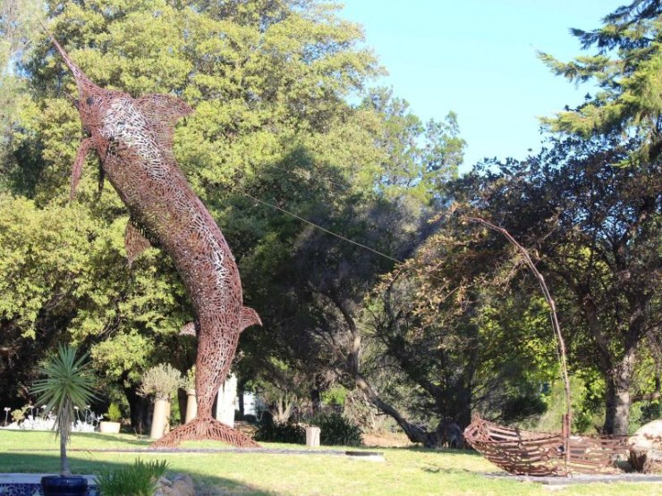 This seven metre tall sculpture of a marlin contains three to four thousand spanners and took eight months to build. Photo: Emily Stewart 