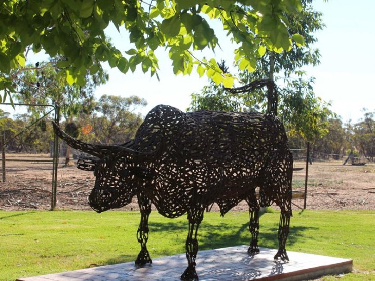 The sculptures are proving a big drawcard for the tiny farming community. Photo: Emily Stewart 
