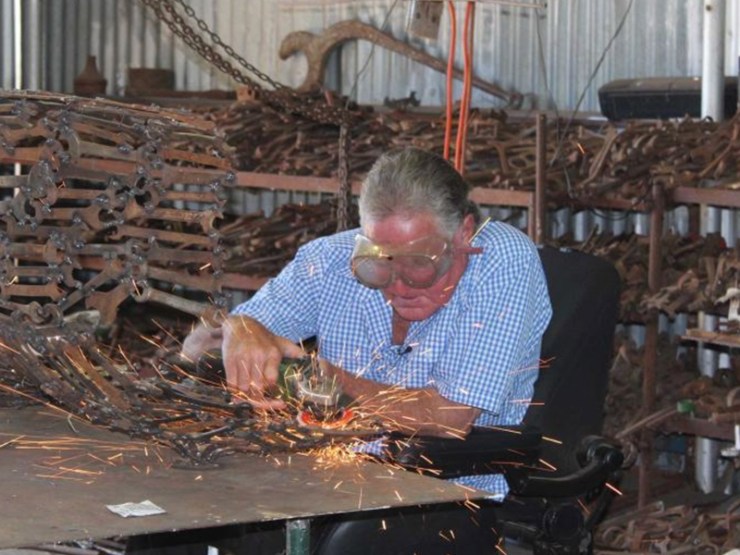 John Piccoli, known as the Spanner Man, has spent every day in his workshop for the past 15 years. Photo: Emily Stewart