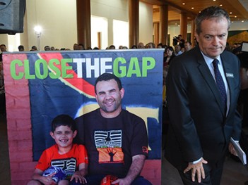 Federal Leader of the Opposition Bill Shorten at the Close the Gap, 10th Anniversary Parliamentary Breakfast at Parliament House in Canberra on Wednesday, Feb. 10, 2016. (AAP Image/Mick Tsikas) NO ARCHIVING