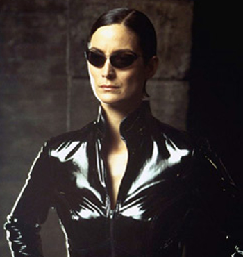 Trinity from 'The Matrix' movie depicts the hackers.