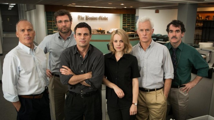 Spotlight tells the story of the Boston Globe investigative journalists who uncovered abuse in the Catholic Church. 