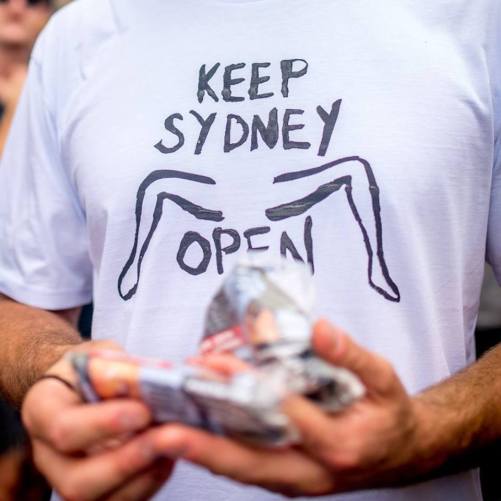 A reveller's cheeky t-shirt design. Photo: Toby Jay
