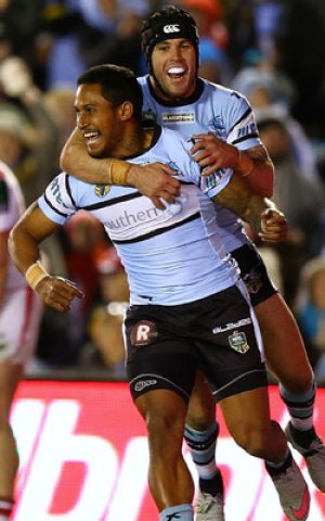 Ben Barba (L) and Jack Bird will hope to do more celebrating this year. Photo: Getty