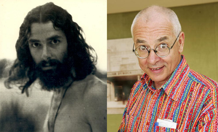 Dr Karl Kruszelnicki in 1970 (left) and in 2004. Photo: Supplied/Getty