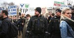 REYKJAVIK, ICELAND - APRIL 05: Police stand watch as protesters gather outside of the Parliament building for a second day following the government shake-up in the wake of the Panama Papers crisis on April 5, 2016 in Reykjavik, Iceland. Prime Minister Sigmundur David Gunnlaugsson has resigned after news broke on Sunday that he had hid his assets in an offshore shell-company whose existence was revealed by the Panama Papers. Numerous leaders around the world as well as wealthy individuals have been caught-up in the developing scandal. (Photo by Spencer Platt/Getty Images)