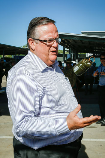 Mr Palmer lobbed a grenade at the member for Herbert, Ewen Wilson. Photo: AAP