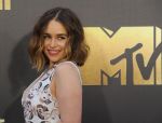 BURBANK, CALIFORNIA - APRIL 09: Actress Emilia Clarke arrives at the 2016 MTV Movie Awards at Warner Bros. Studios on April 9, 2016 in Burbank, California. (Photo by Gregg DeGuire/WireImage)