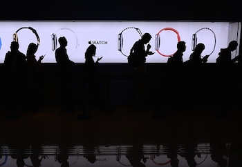 There were queues when the Apple Watch first launched. Photo: Getty