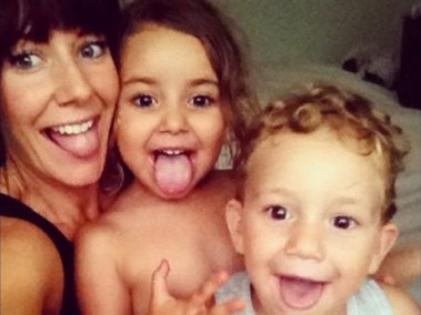 Sally Faulkner with Lahela and Noah.