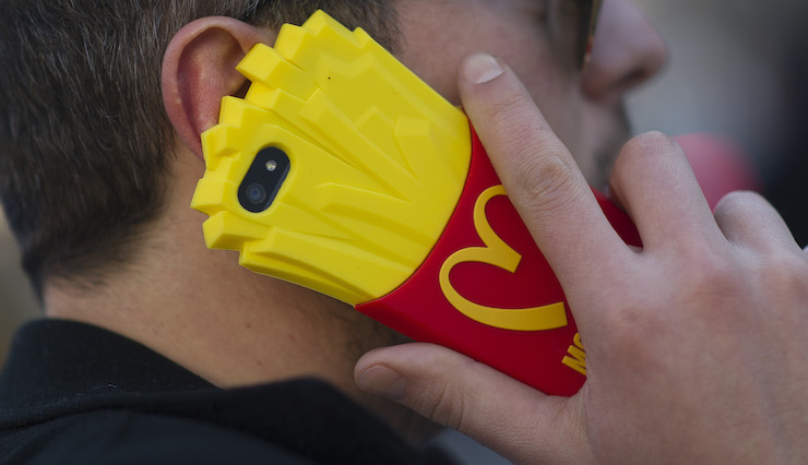 Even phone cases make a statement. Photo: Getty